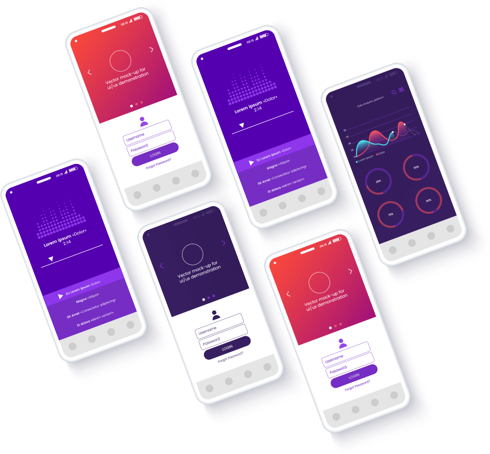 Mockup de un teléfono con una aplicación web